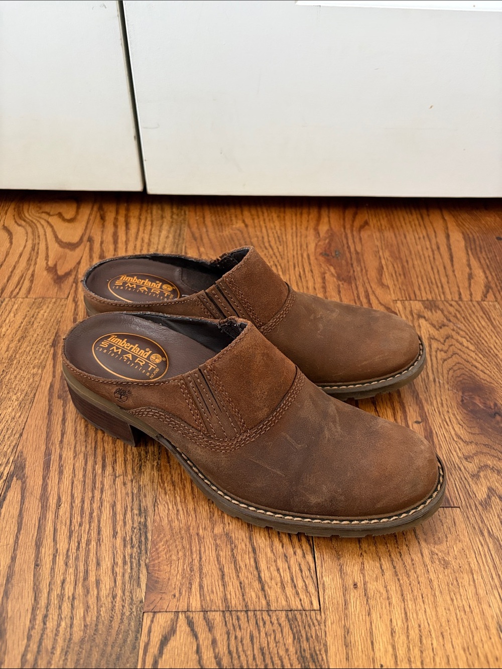 Timberland Women’s Brown Suede Slip-On Clogs Size 8